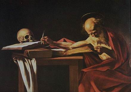 Caravage (Caravaggio), <i>Saint Jérôme écrivant</i>
